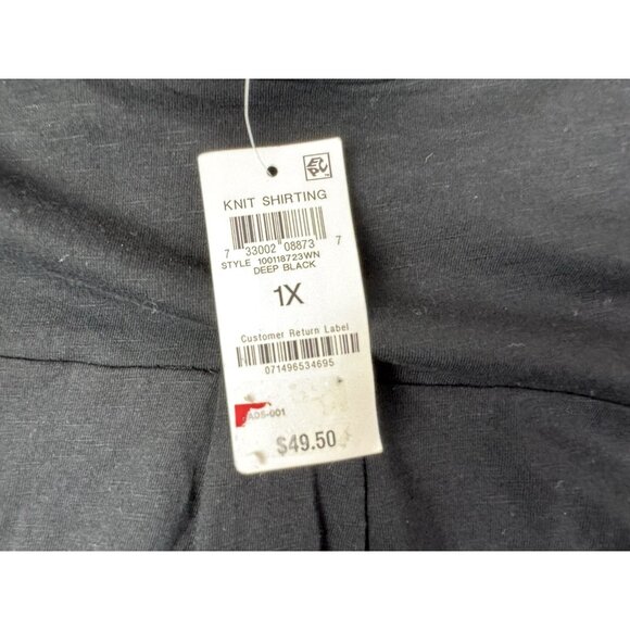 Style & Co Size 1X Womens Black Knit Top Long Sleeve Button Front - Picture 5 of 5